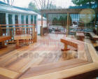 mahogany deck with trellis